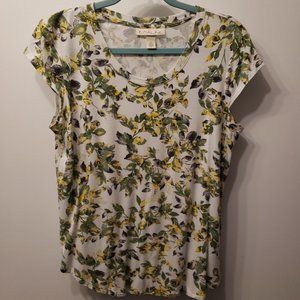 Emaline cap sleeve lime green top - size M